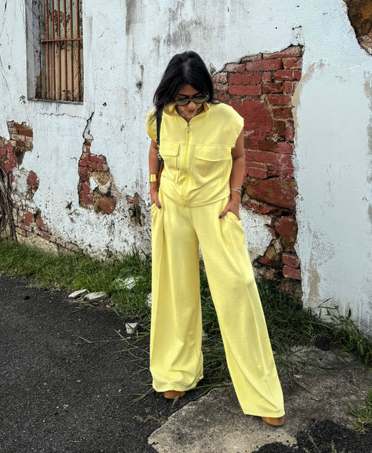 Butter Yellow Pants Set