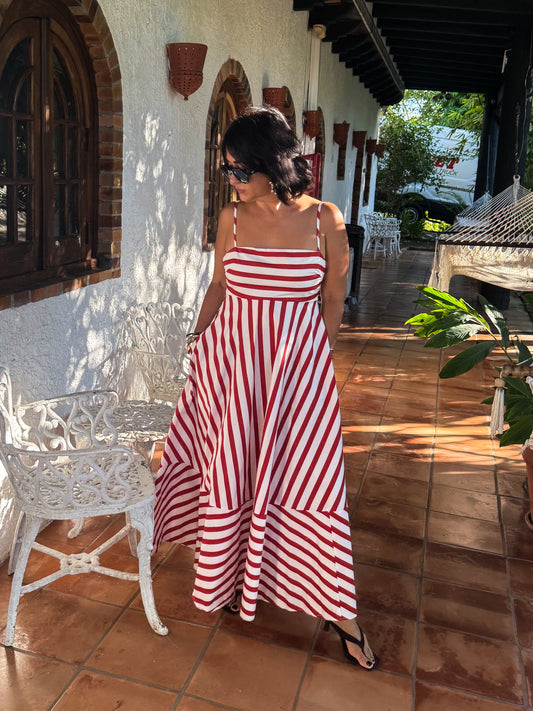 Coastal Stripes Maxi Dress
