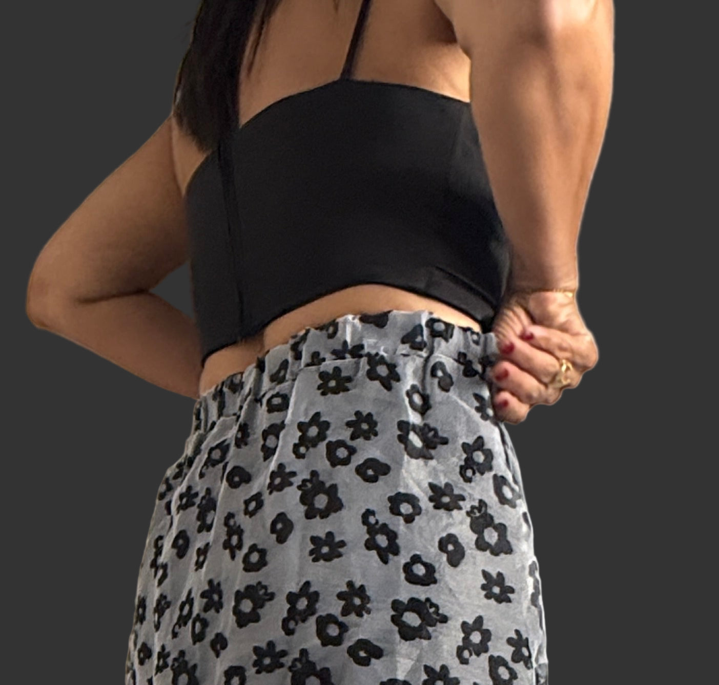 Satin Black Crop Top