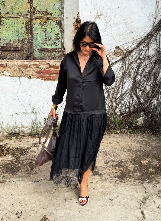 Lace Skirt Midi Dress