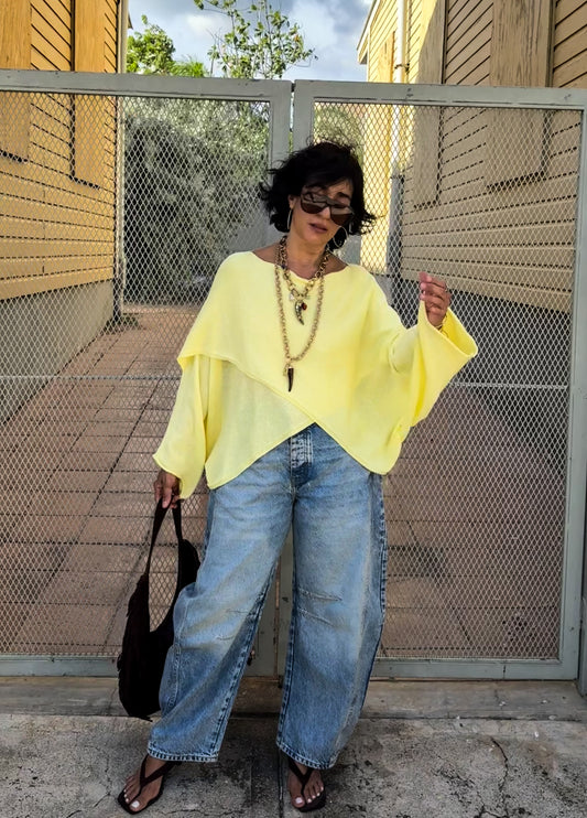 Butter Yellow Flowy Top