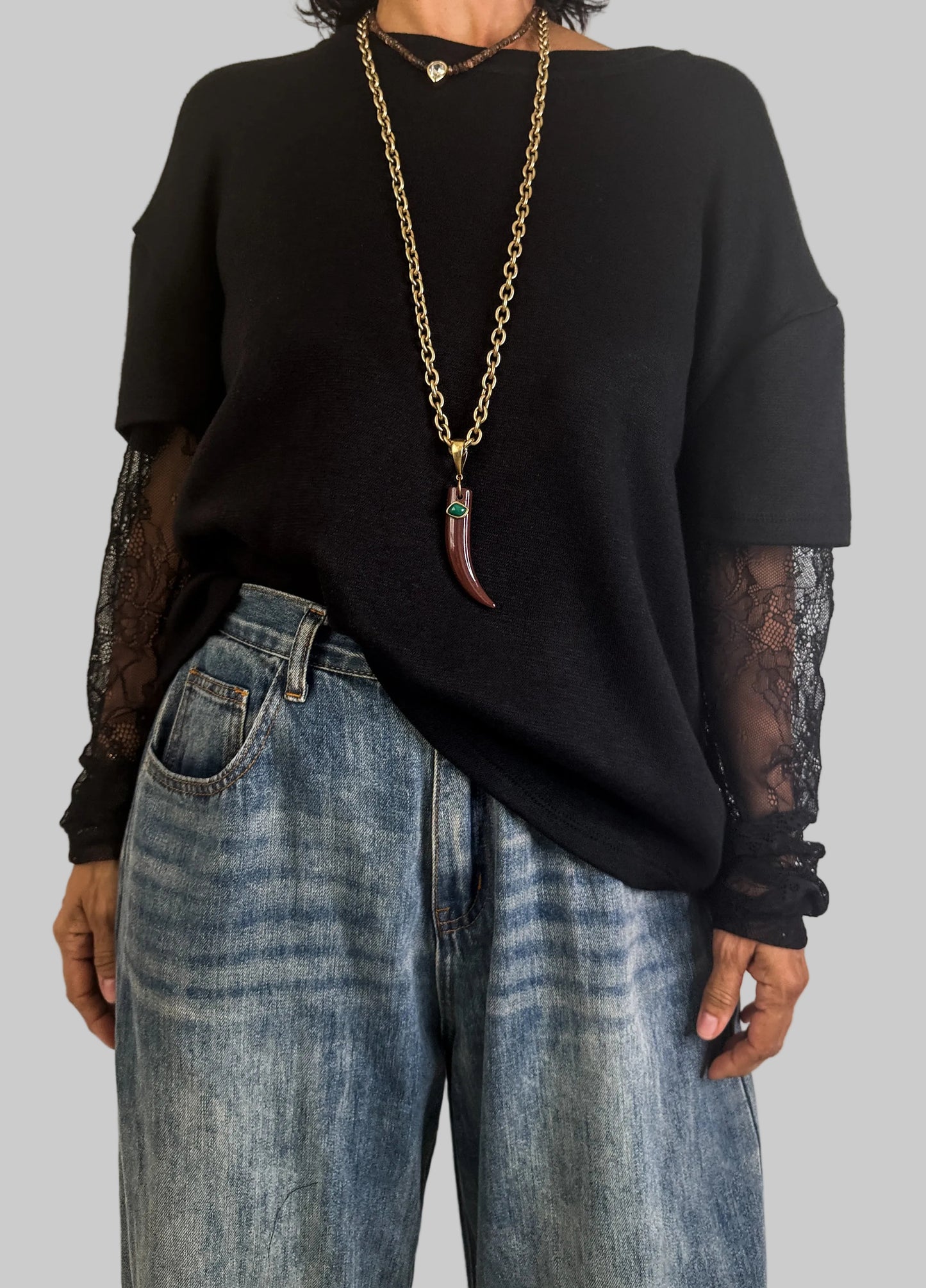 Lace Sleeves Top 🇮🇹