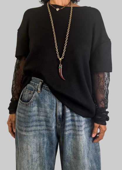 Lace Sleeves Top 🇮🇹