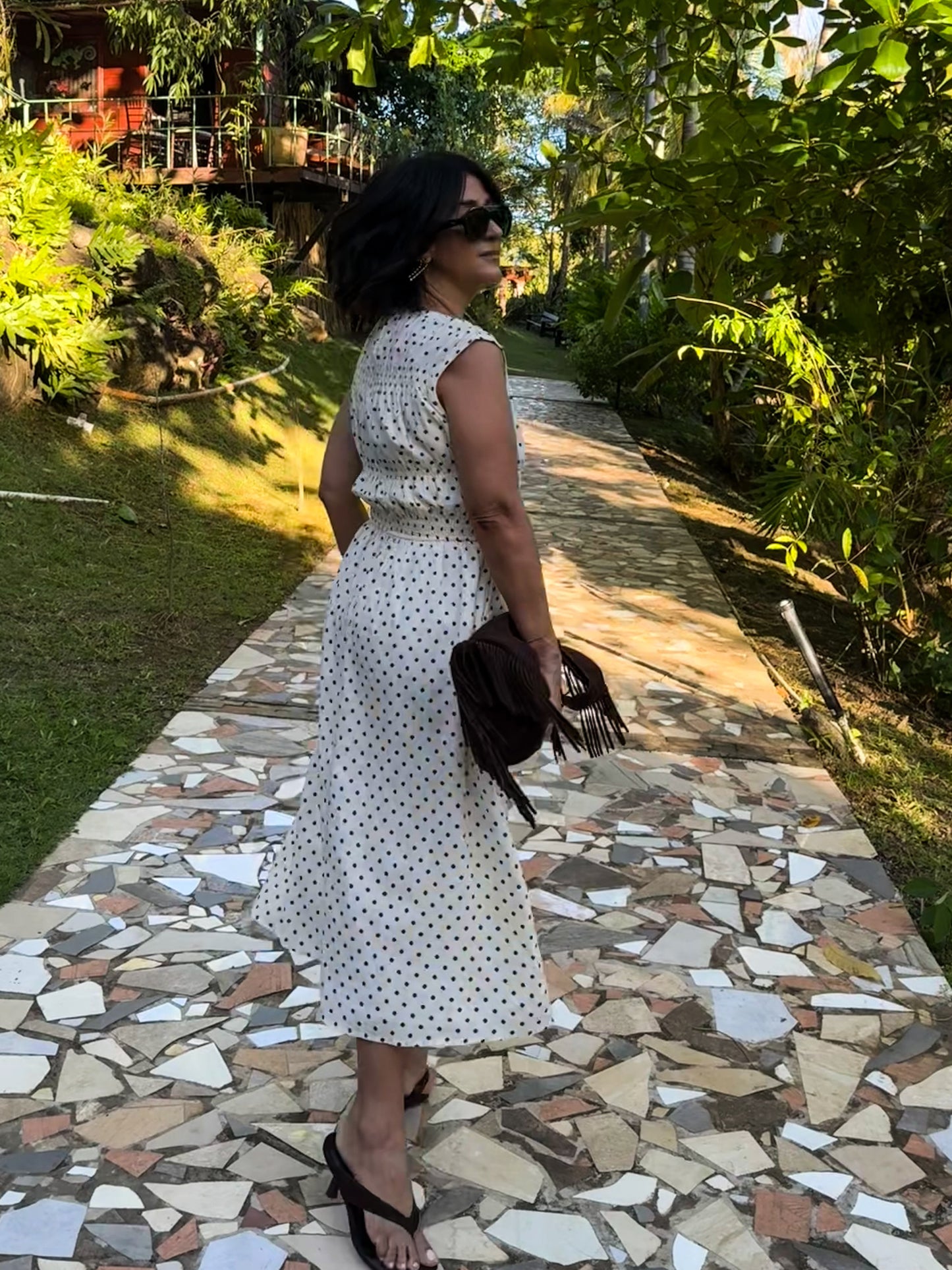 Smocked Bodice Midi Dress