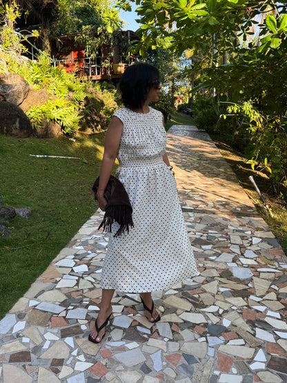 Smocked Bodice Midi Dress