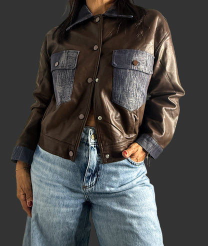 Brown Faux Leather Jacket