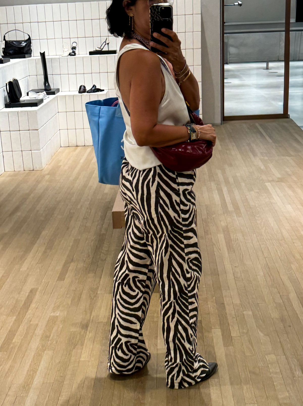 Zebra Print Wide Leg Pants