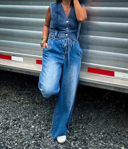 Wide Leg Denim Pants