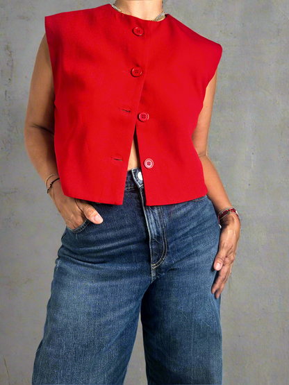 Red Boxy Vest