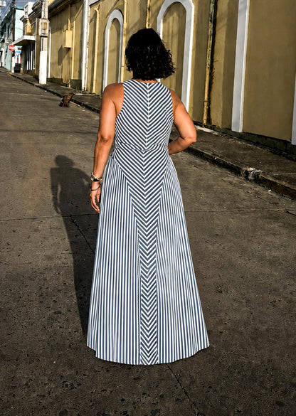 Blues Striped Maxi Dress