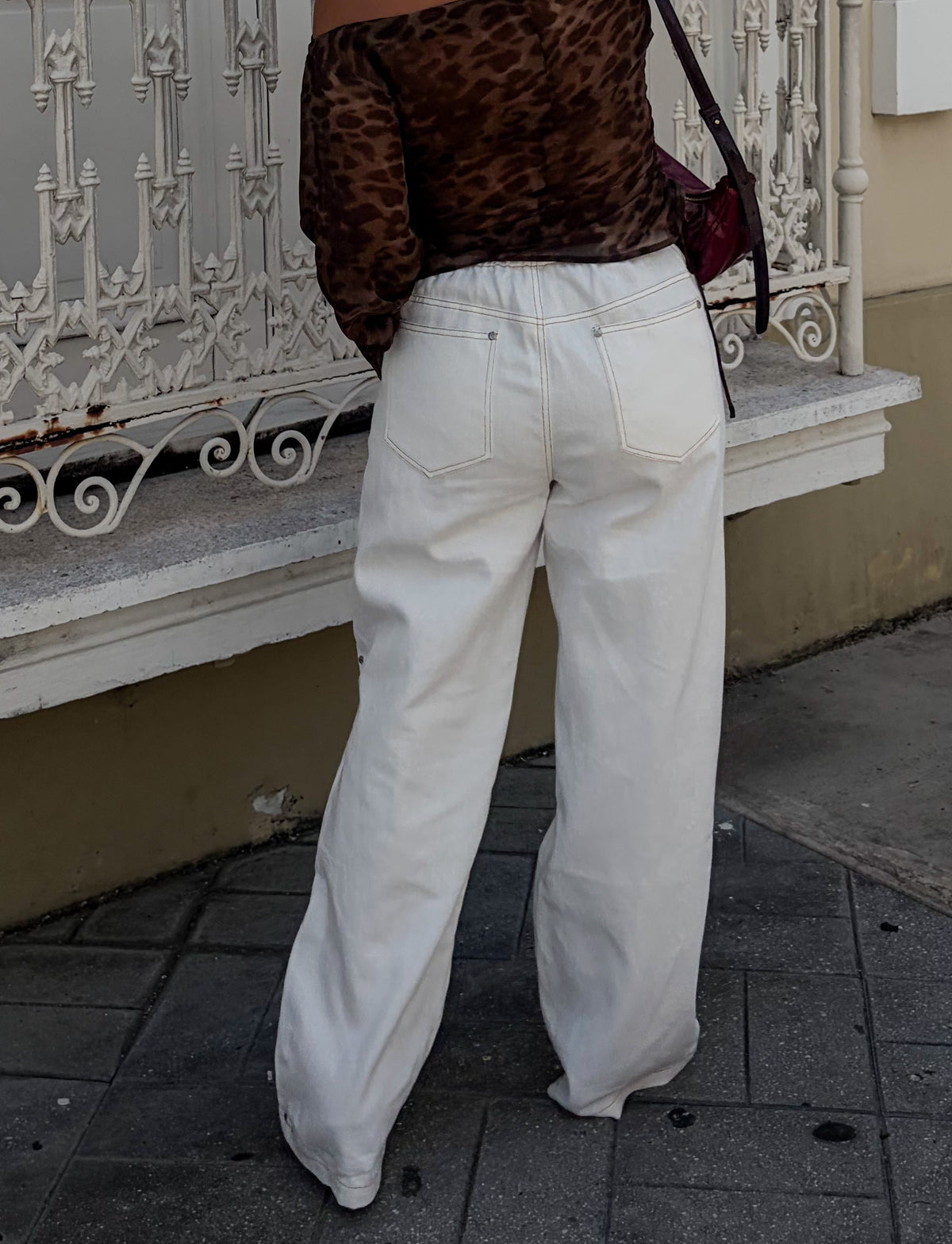 Off White Studded Denim Pants