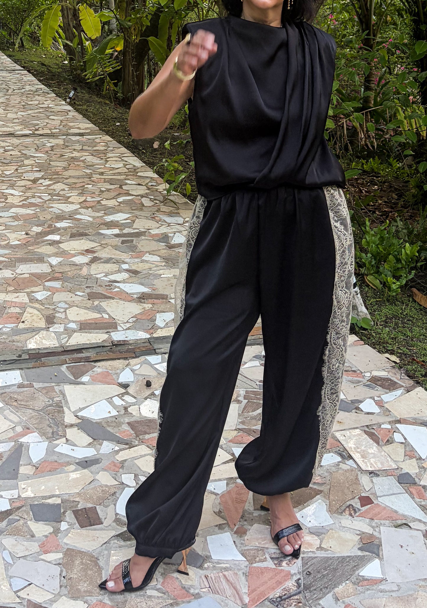 Draped Shoulder Pad Top