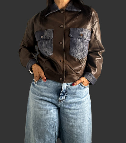 Brown Faux Leather Jacket