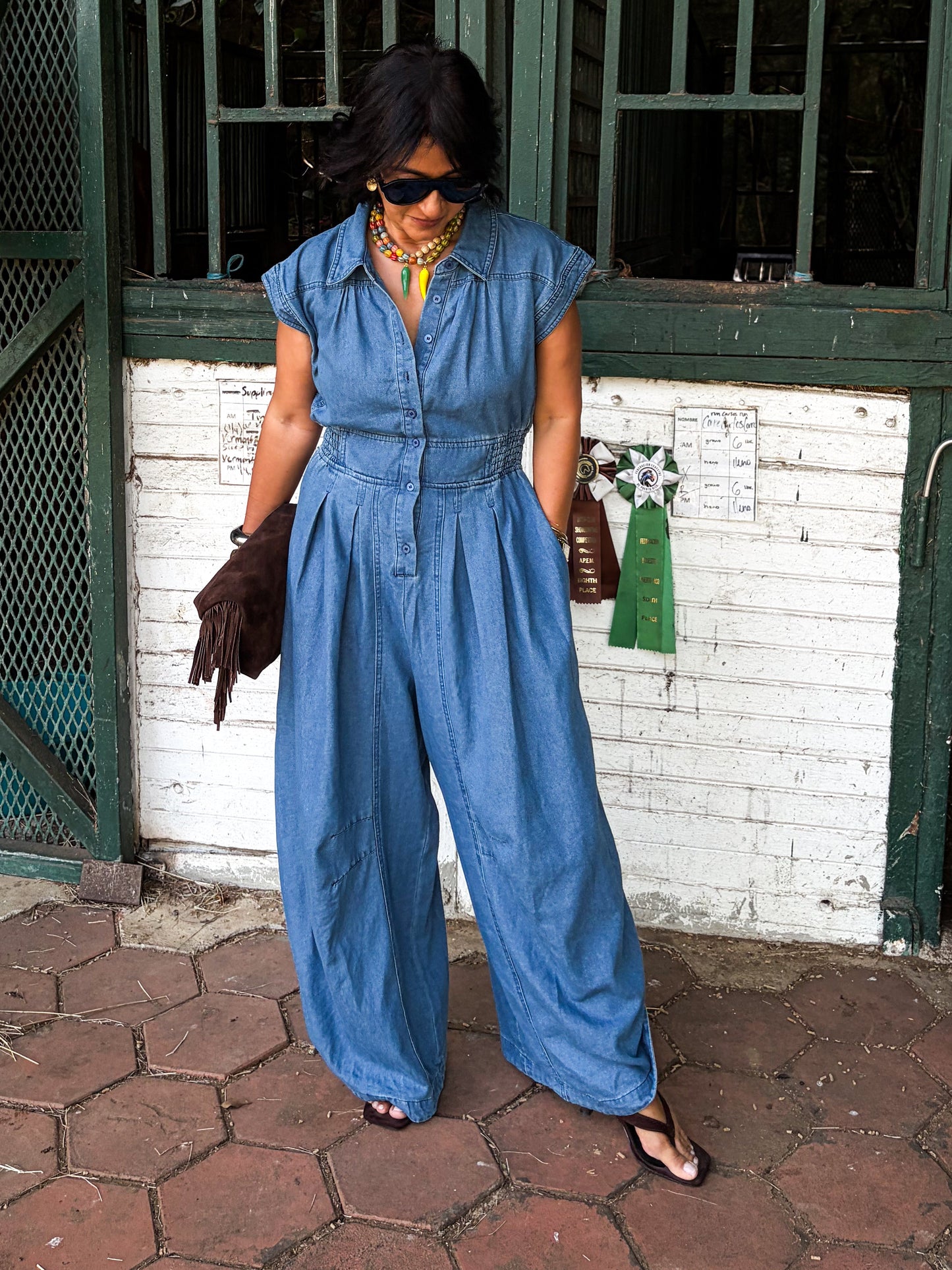 Washed Denim Jumpsuit