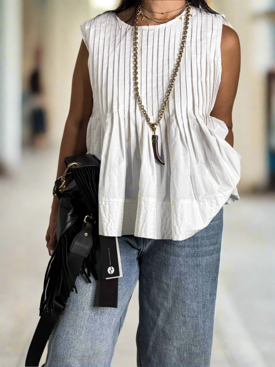 Pleated Peplum Top