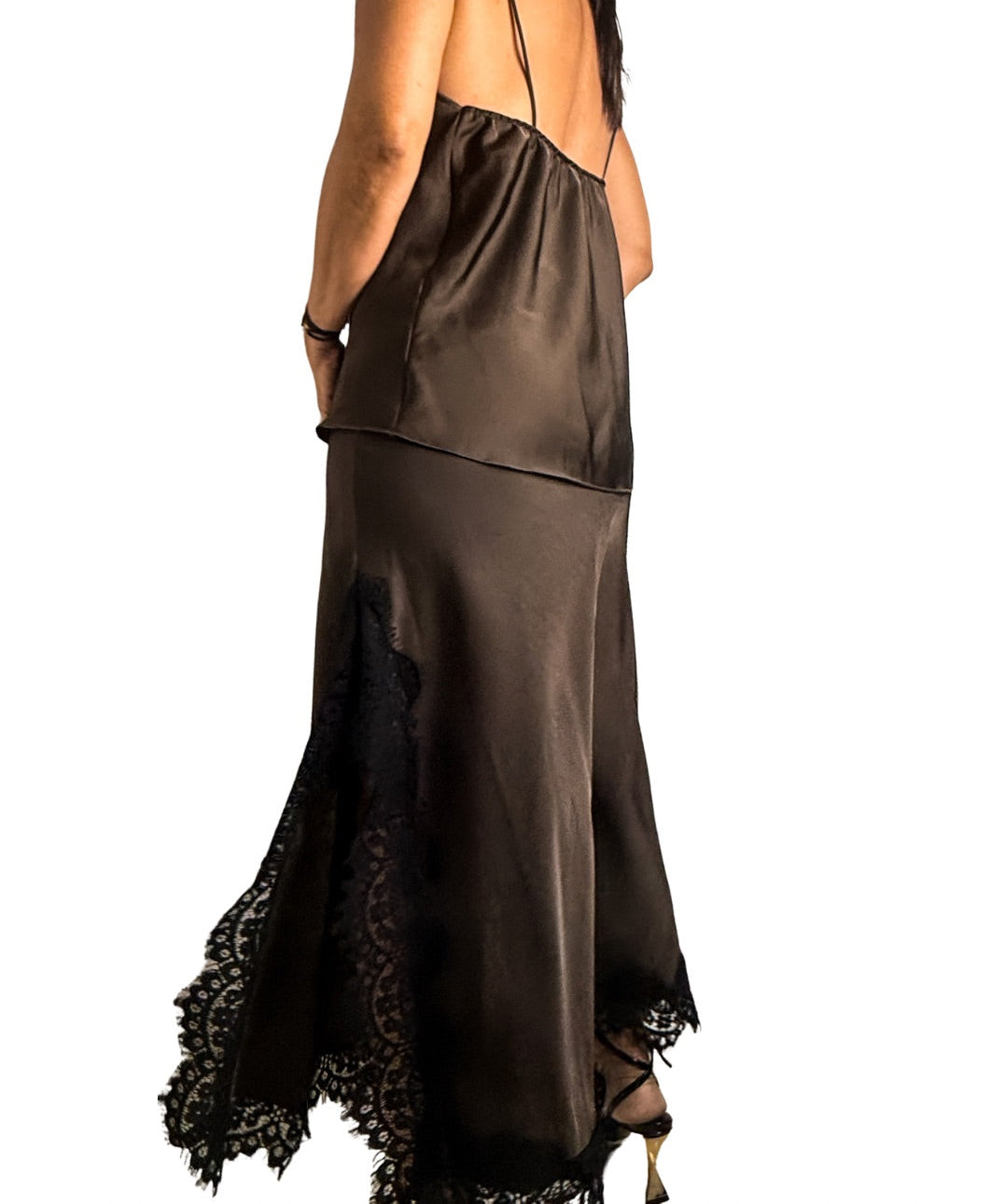 Silky skirt and top Set with Lace details 🇮🇹