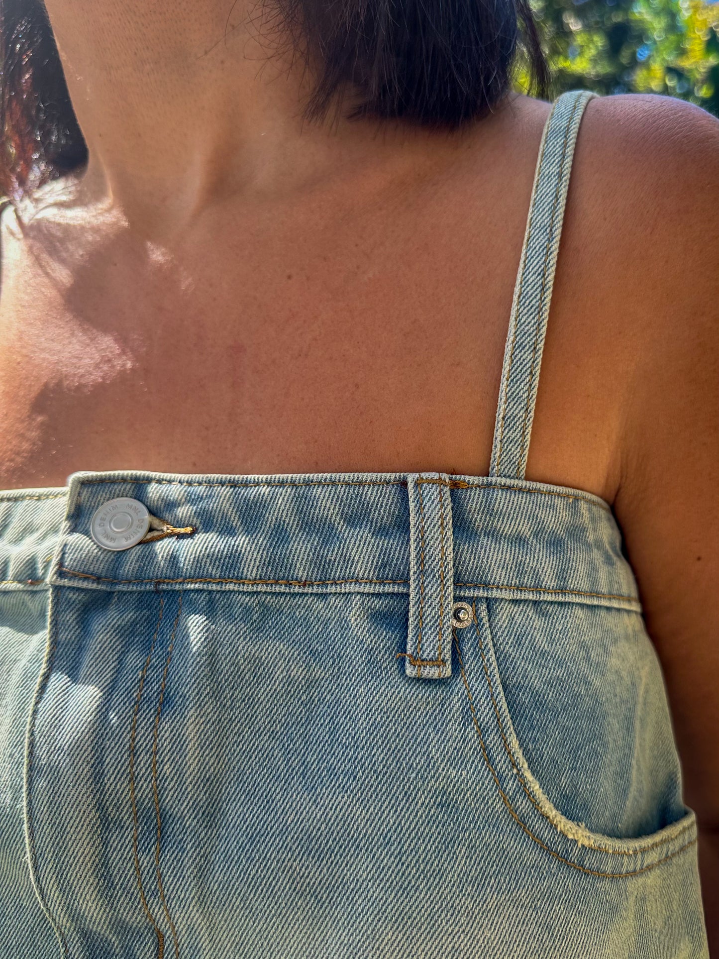 Spaghetti Denim Top