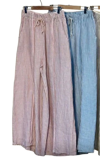 Linen Striped Pants 🇮🇹