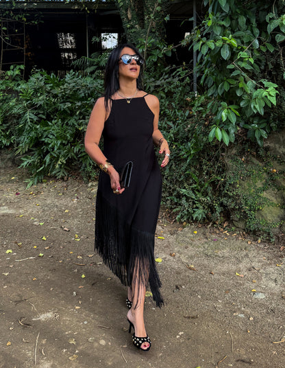 Asymmetrical Fringes Dress 🇨🇴