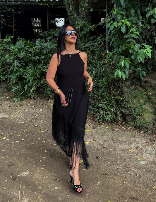 Asymmetrical Fringes Dress 🇨🇴