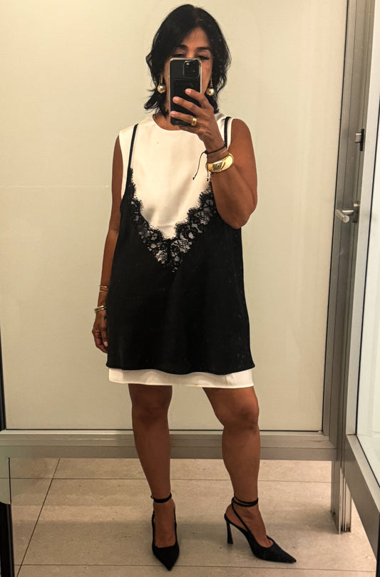 Lace Overlay Mini Dress
