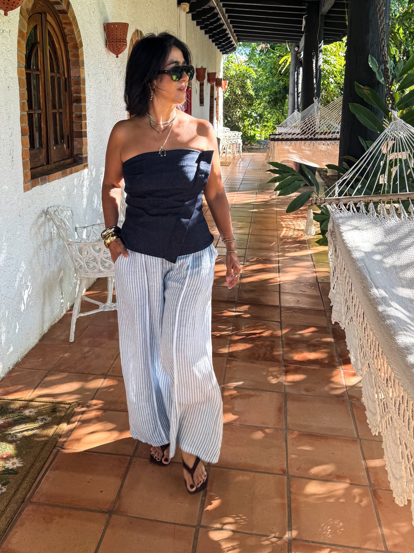 Linen Striped Pants 🇮🇹