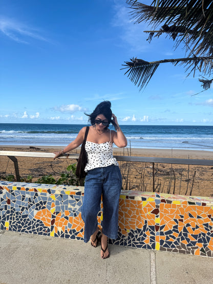 Corset-style Polka Dots Top 🇮🇹