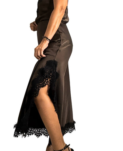 Silky skirt and top Set with Lace details 🇮🇹