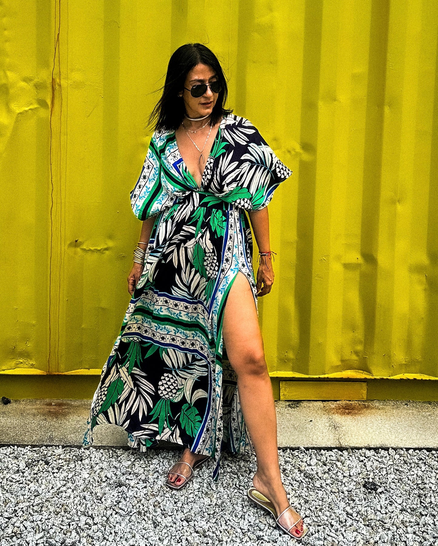 Kimono Style Printed Dress