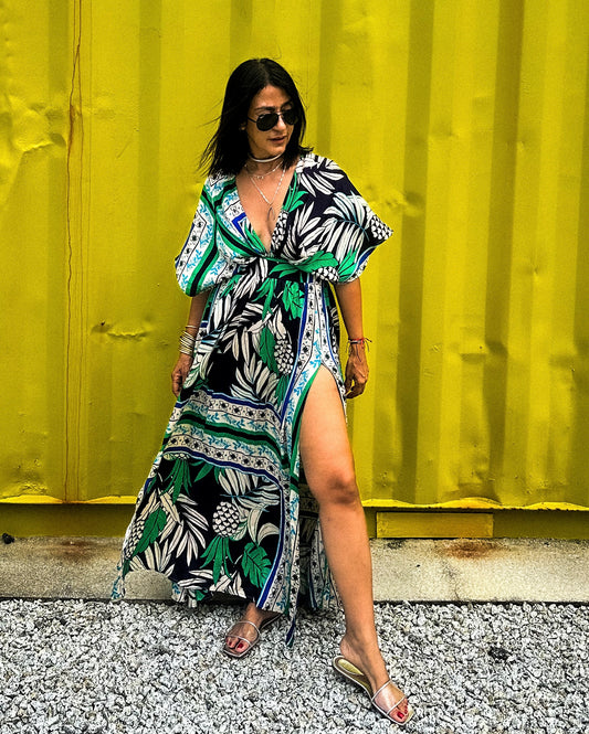 Kimono Style Printed Dress