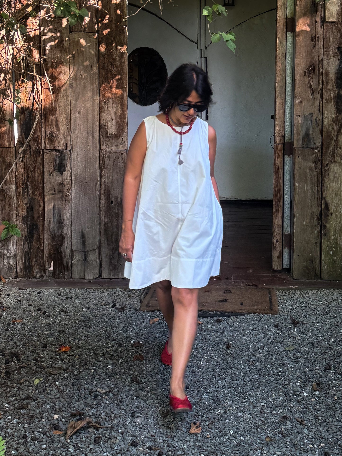 Wide Boat Neck Mini Dress