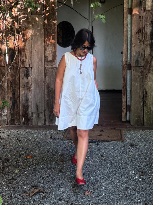Wide Boat Neck Mini Dress