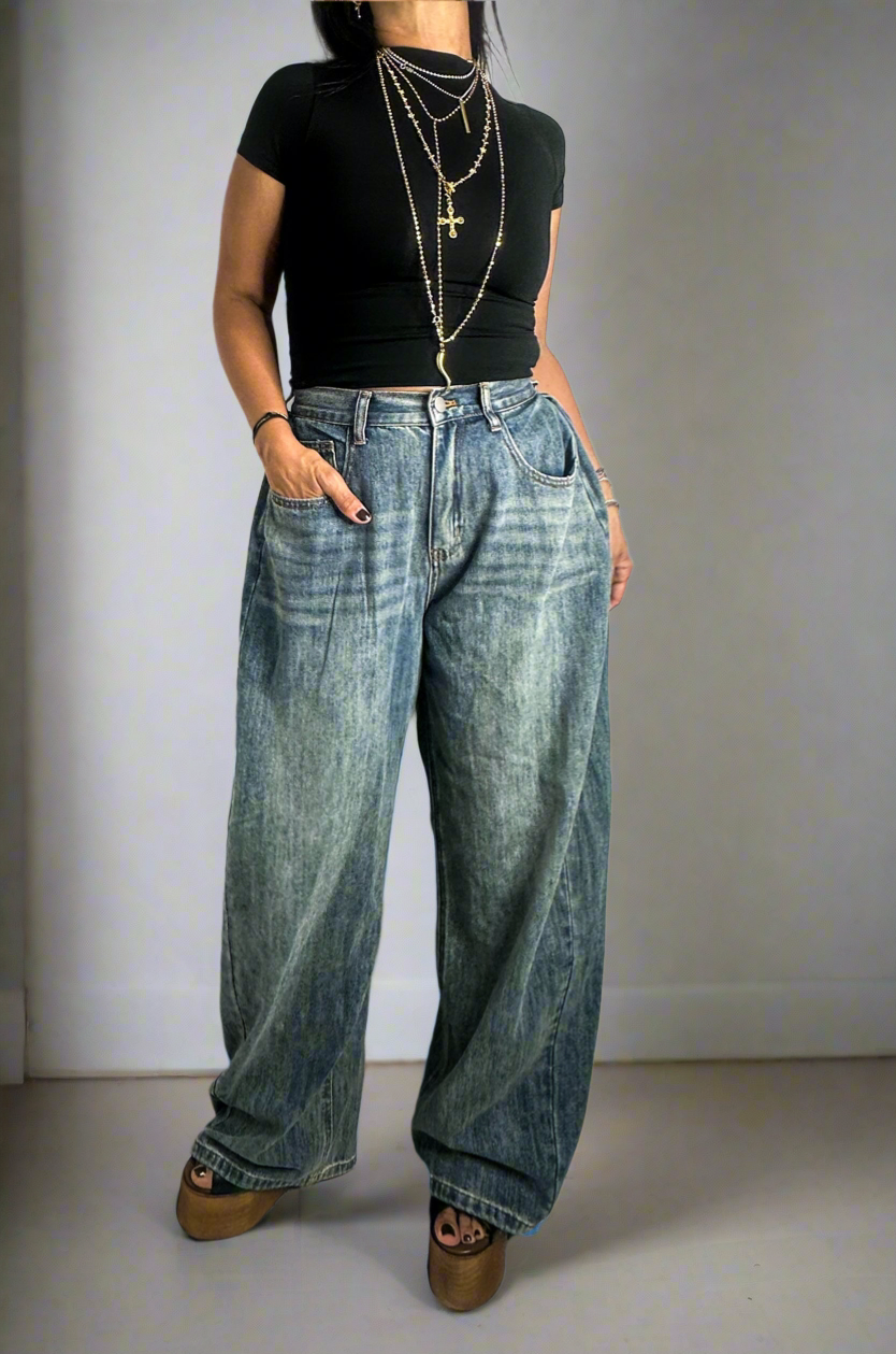 Super Baggy Stonewash Denim Jeans