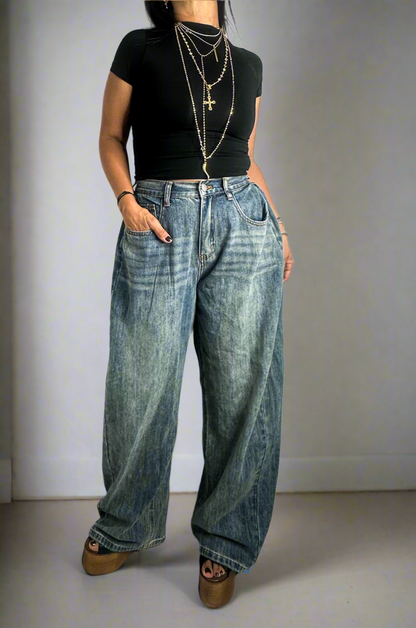 Super Baggy Stonewash Denim Jeans