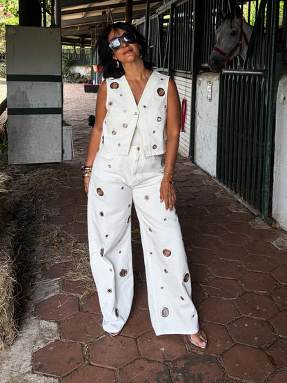 Eyelet Denim Set