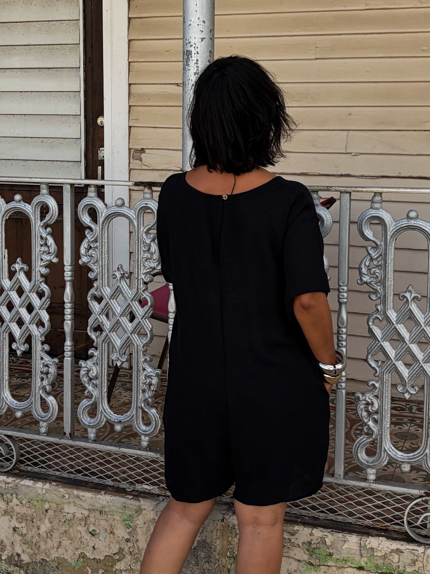 Boxy Black Romper