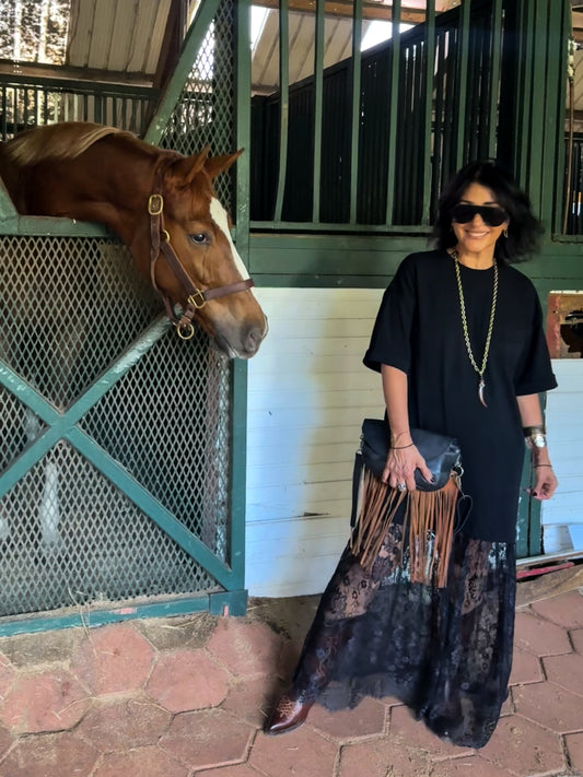 Oversized Tshirt and Lace Skirt Dress