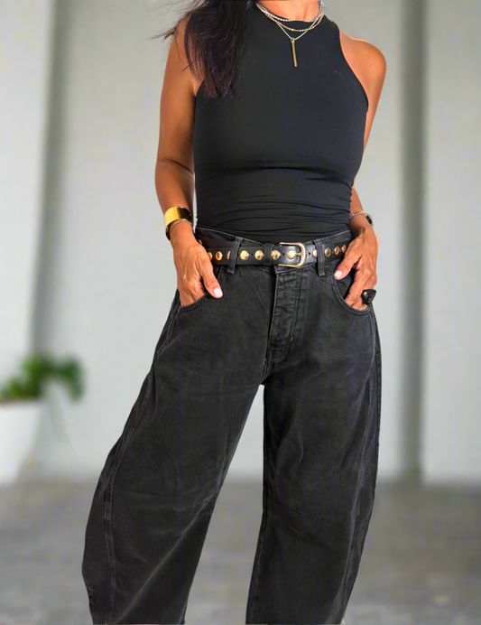 Black Barrel Jeans