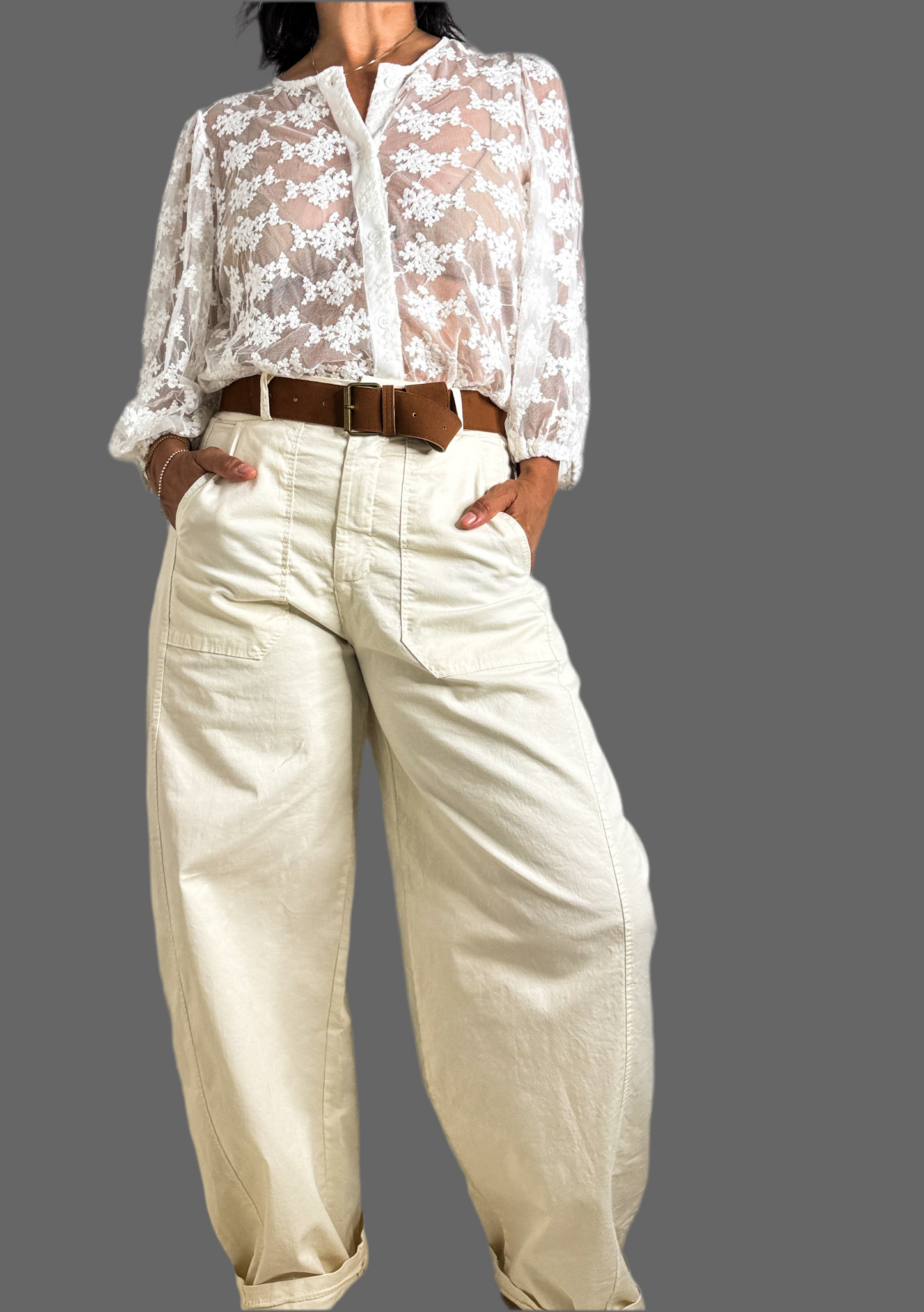 Cream Barrel Pants 🇮🇹