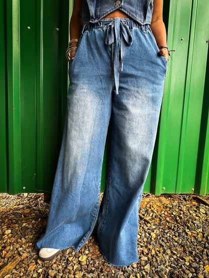 Wide Leg Denim Pants