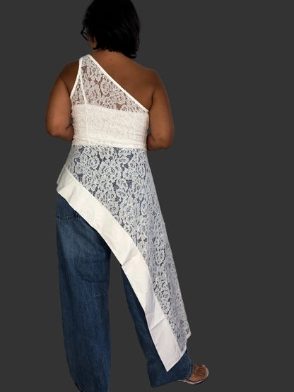 One Shoulder Lace Top