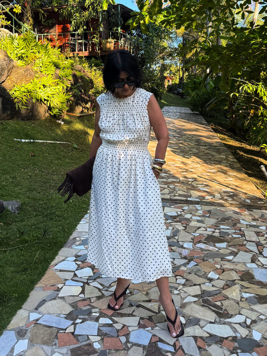 Smocked Bodice Midi Dress