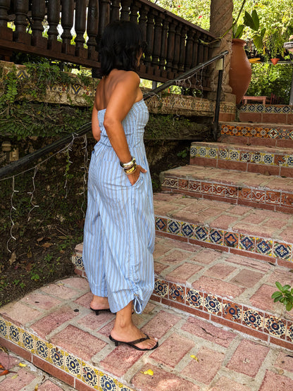 Strapless stripes Jumpsuit