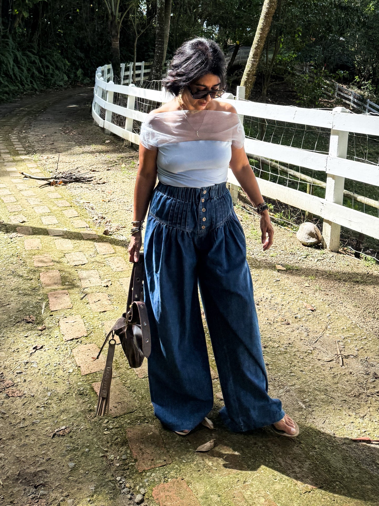 Washed Wide Leg Denim