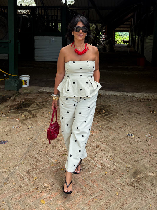 Peplum Top and Pants Set