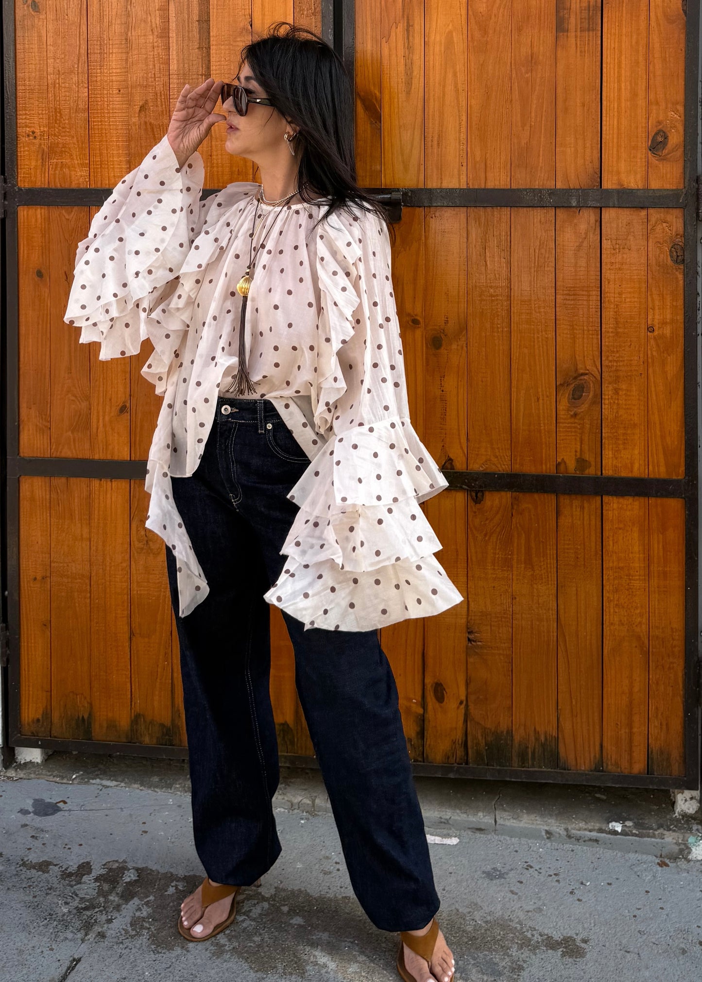 Ruffles Polka Dots Blouse