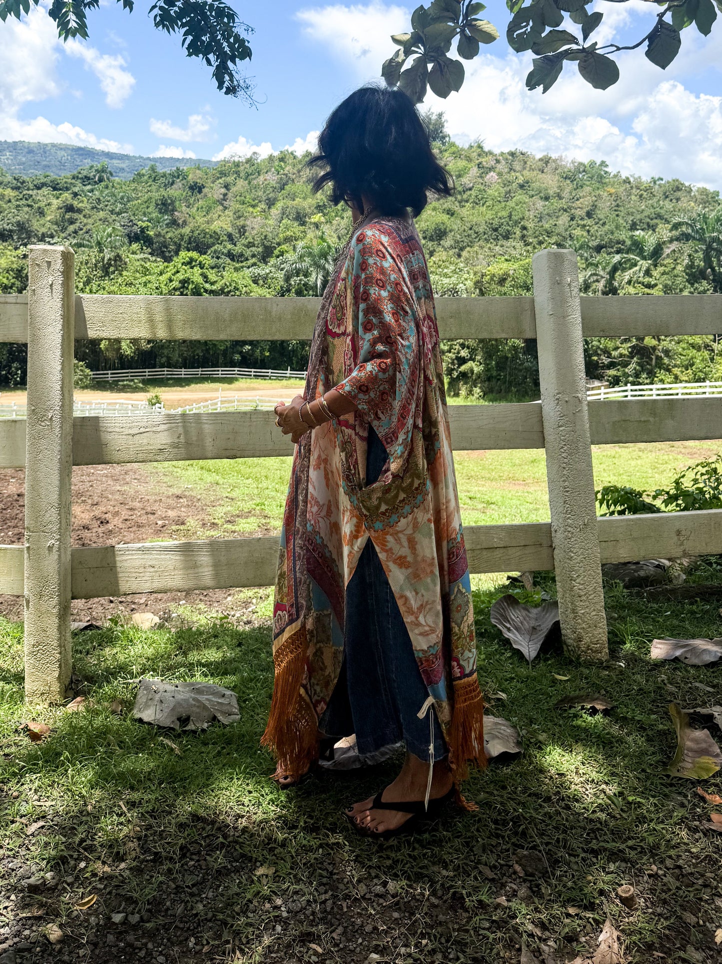 Mustard Fringe Kimono