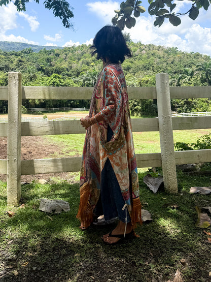Mustard Fringe Kimono