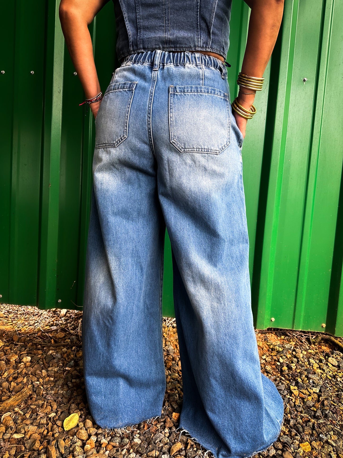 Wide Leg Denim Pants