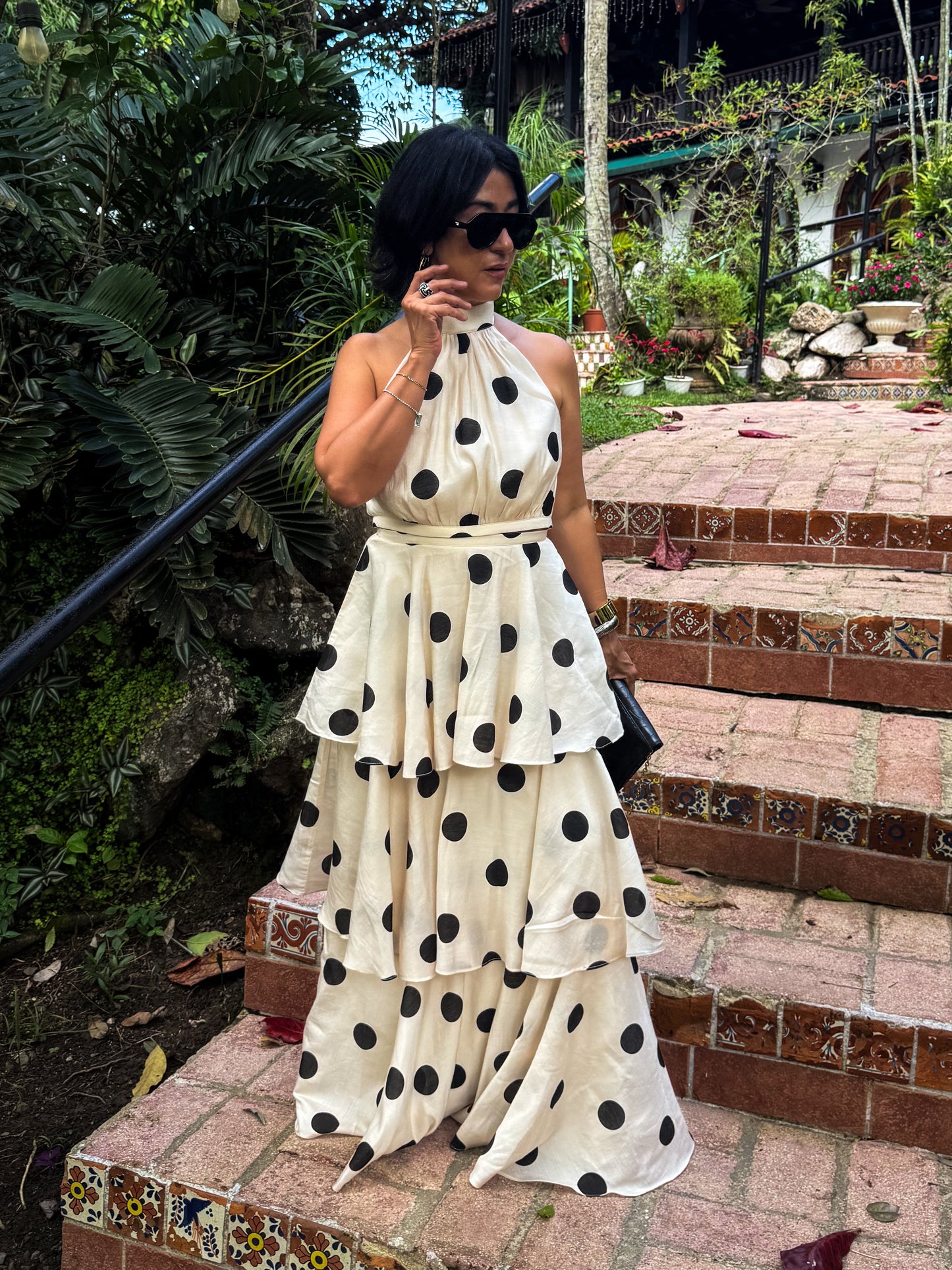 Halter Neck top and Layered maxi skirt Set